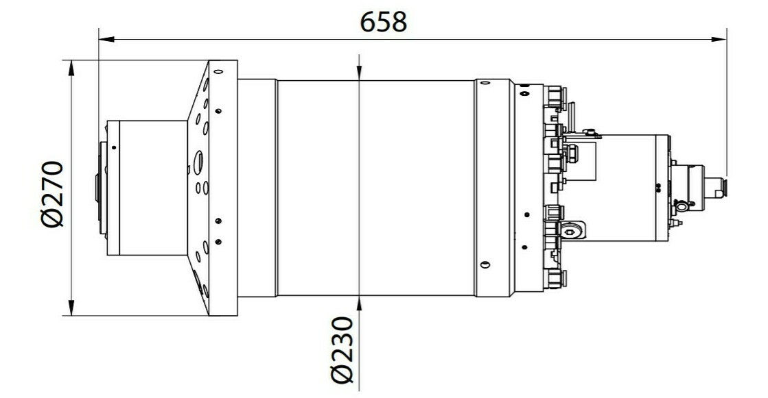 Фрезерный мотор-шпиндель ES575 HSK-A63 - H6161H1463
