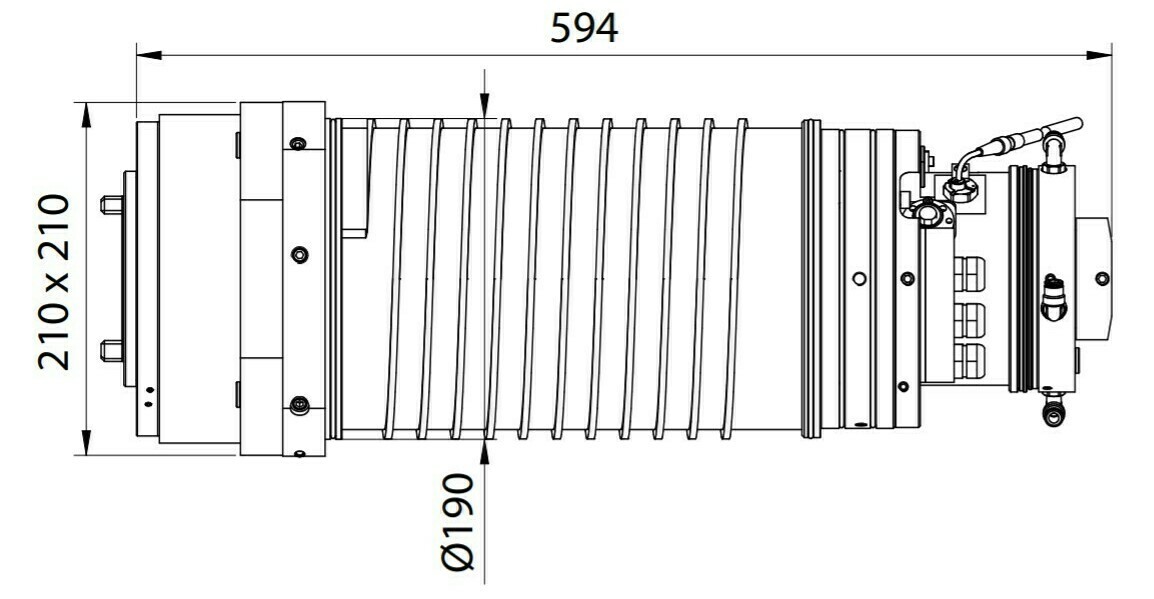 Фрезерный мотор-шпиндель ES511 ISO50 - H6161H1835