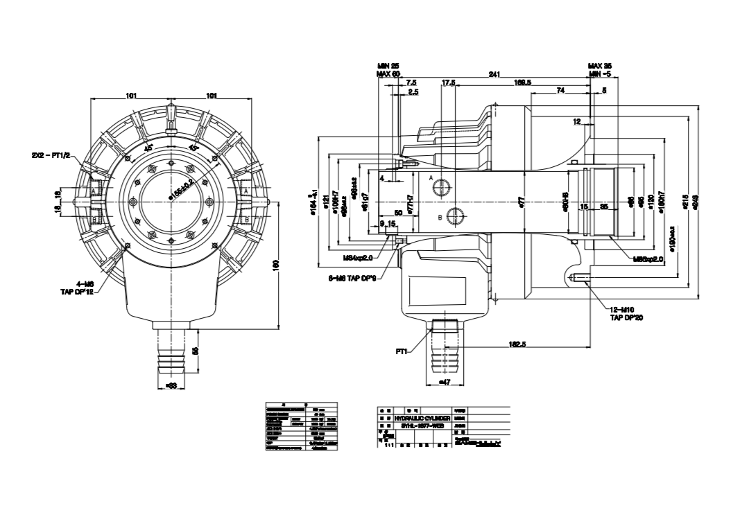 SYHL-2091 Гидроцилиндр с открытым центром SAMCHULLY Корея