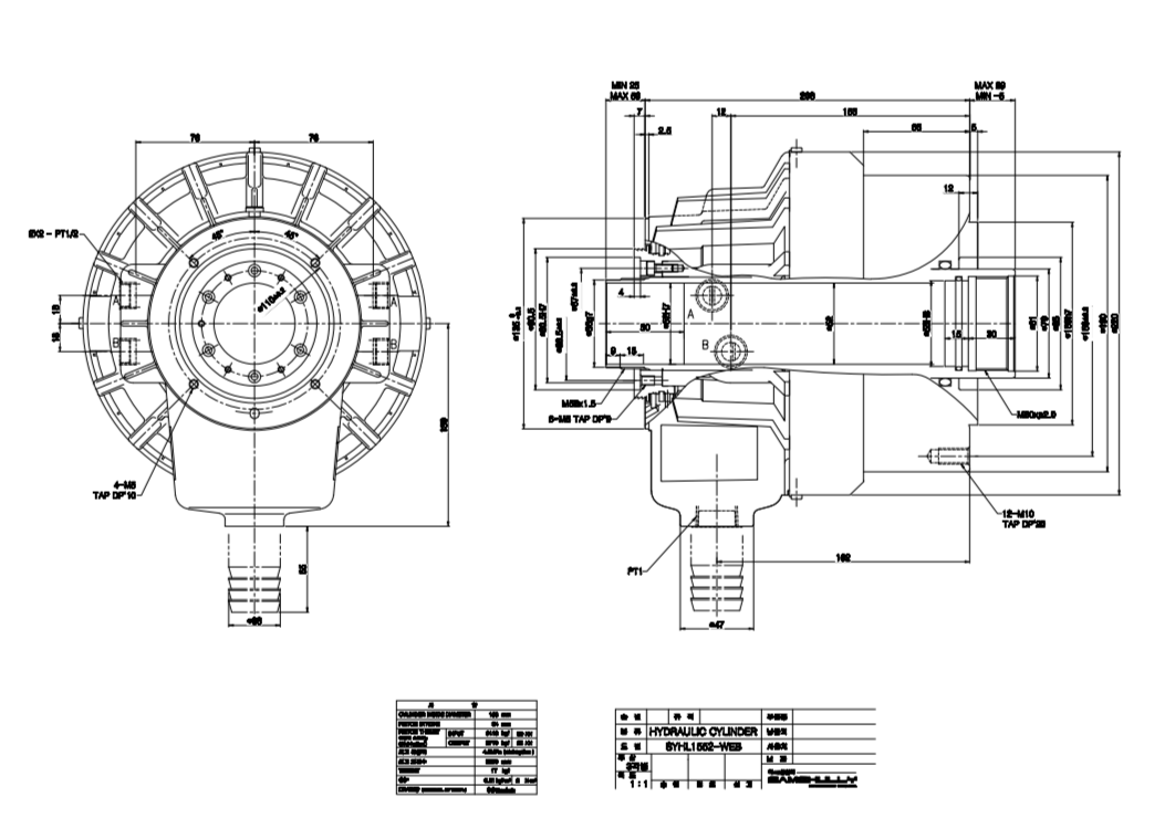SYHL-1552 Гидроцилиндр с открытым центром SAMCHULLY Корея